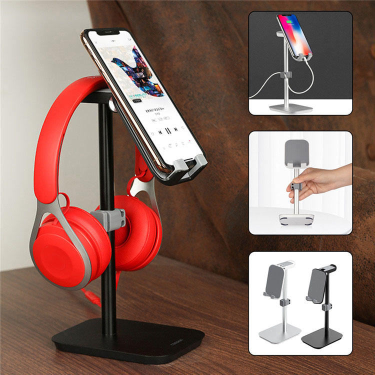 Aluminum Headphone Stand Mobile Phone Holder para sa Desk