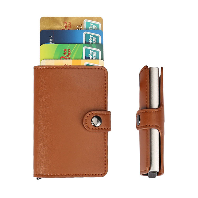 Ang Aluminum RFID Anti-Theft Credit Card Holder Pop Up Wallet para sa mga Lalaki